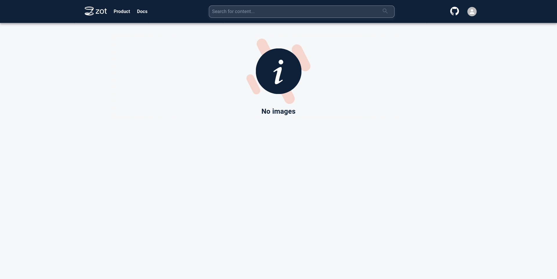zot empty homepage