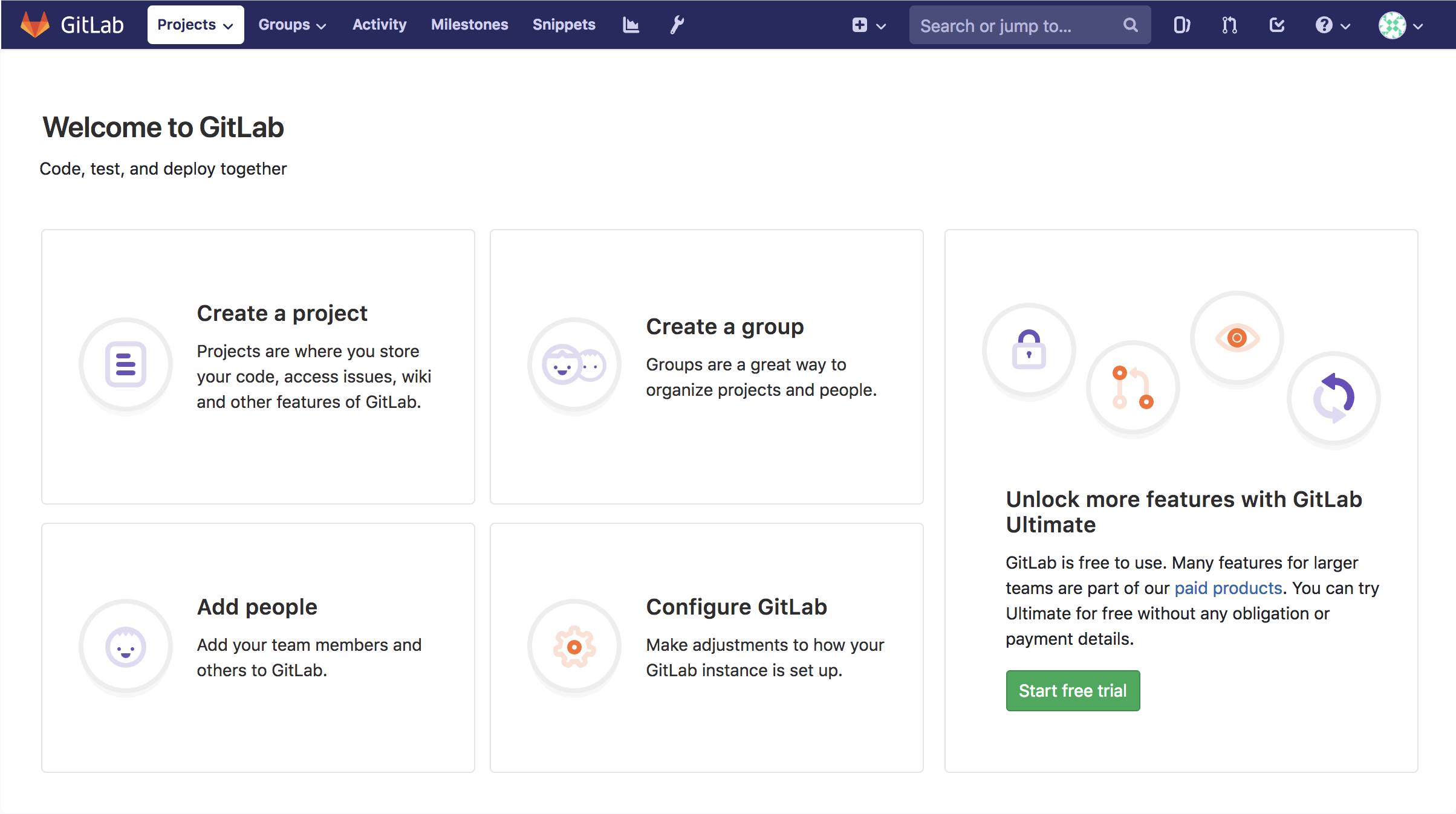 From the welcome screen, click Create a project From the welcome screen, click Create a project