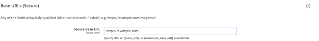 Enter your HTTPS address in the Secure Base URL field.