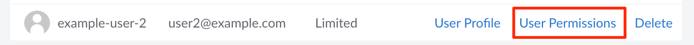 Screenshot of the link to edit a users permissions.